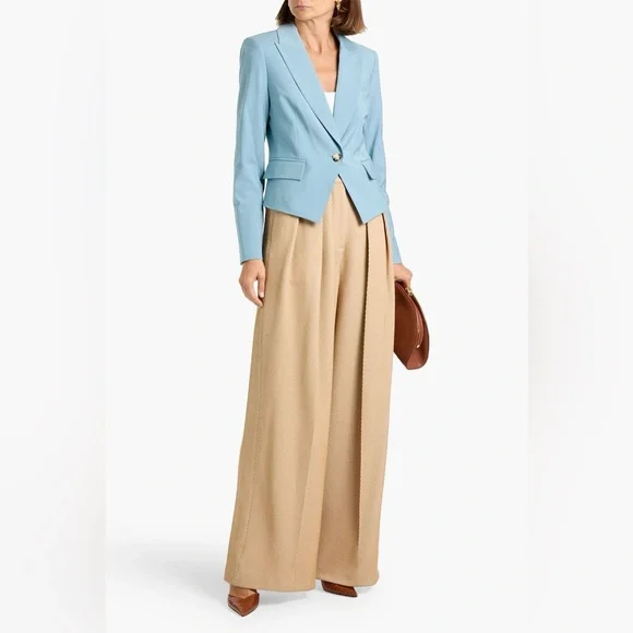 NWT $648 Veronica Beard Hosanna Virgin Wool Blend Dickey Jacket Sea Glass - Picture 2 of 10